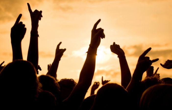 Image of bride and groom close up of flowers